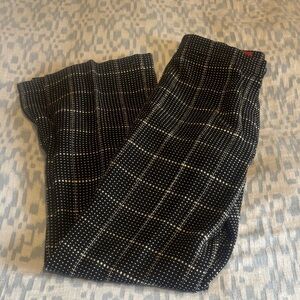 OLSEN EUROPE BLACK AND WHITE WINDOW PANE TROUSERS
